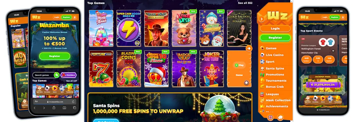 Wazamba Casino and Sportsbook Screenshot